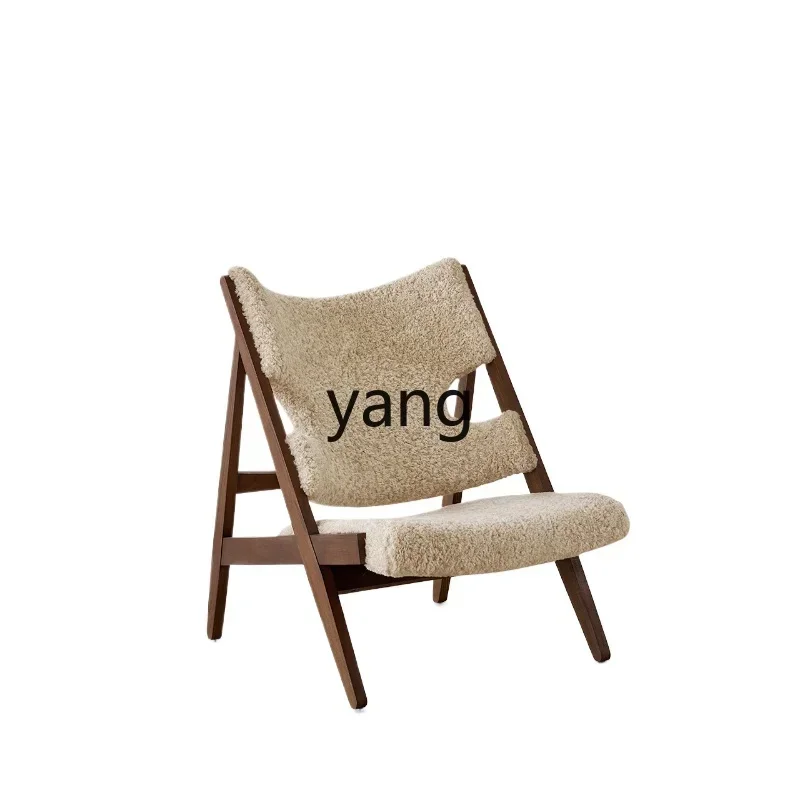 

RQ Lounge Chair Vintage pre-owned solid wood armchair, cream style lambswool single armchair