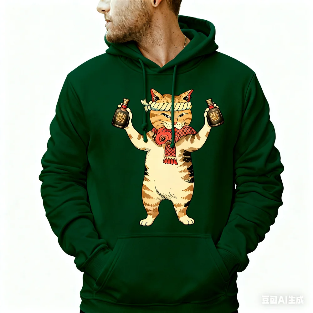 انمي ياباني نمط طباعة هوديس للرجل الرسومات هوديس الخريف الربيع y2k للجنسين هوديي جديد في هوديس وبلوزات القمم