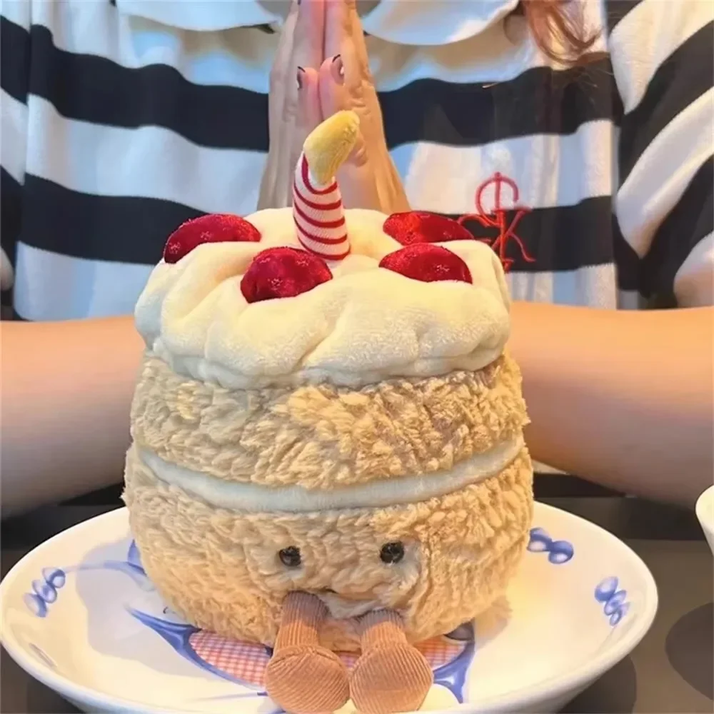 28 см торт на день рождения, милая плюшевая кукла с выражением для мальчиков и девочек, вечерние забавные мягкие игрушки, настольный дисплей, креативные подарки