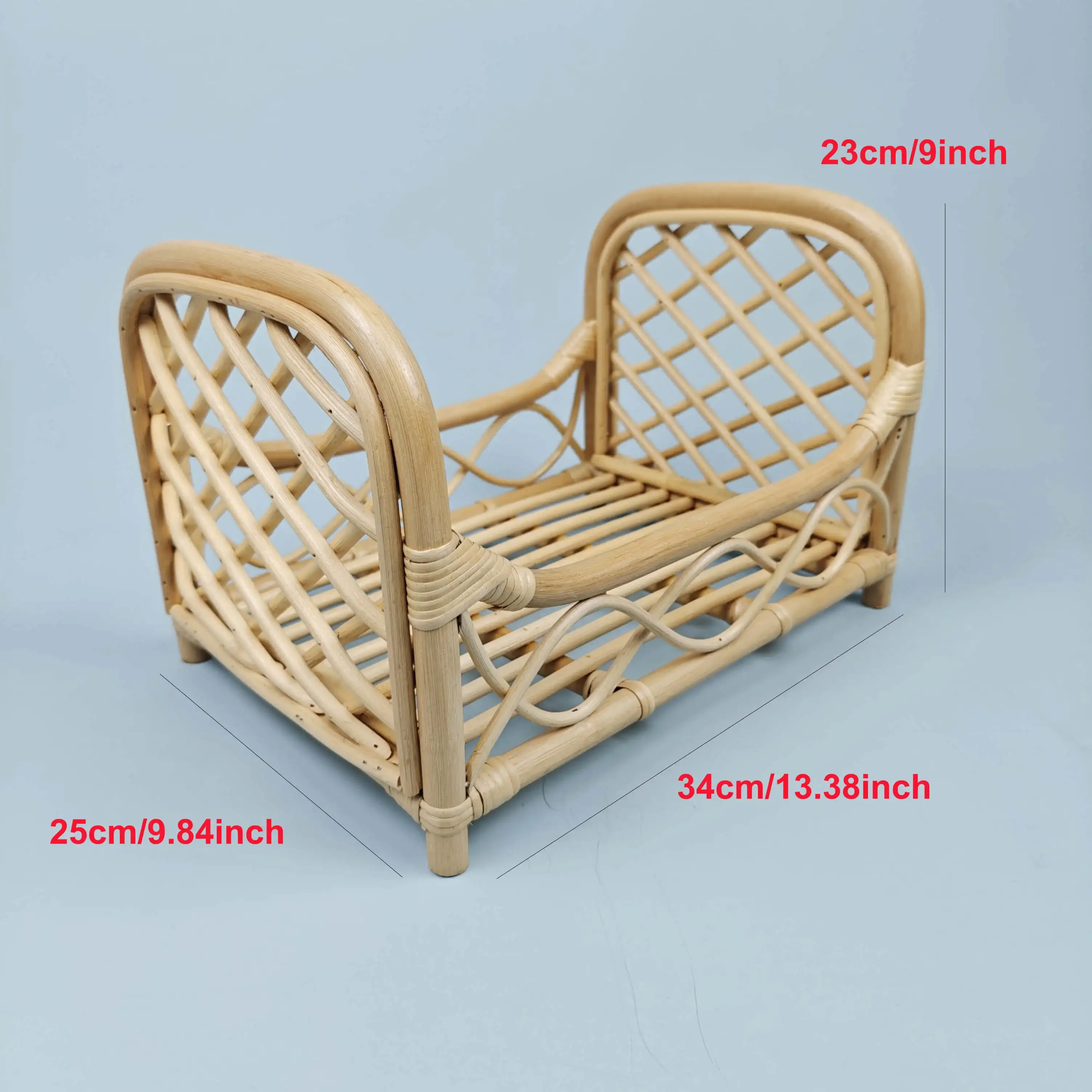 Baby Rattan Bed Newborn Photography Props Handmade Retro Baby Hollow Bed Crib Chair Girl Boy Posing Furniture Session Accessorie