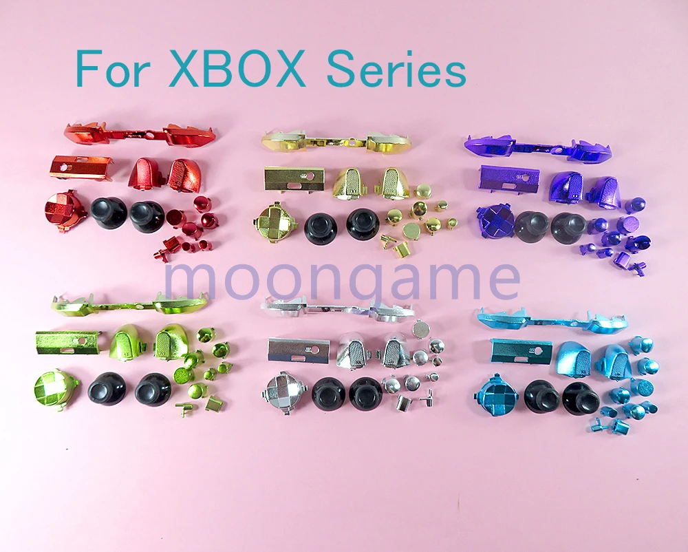 1 Juego Completo de Botones Cromados para Control de Xbox Series X S, Repuestos de Botones RB LB, Gatillos RT LT, D-Pad, Teclas ABXY