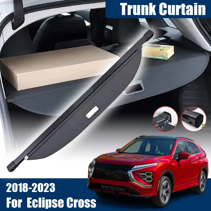 Car Trunk Curtain Cover For Mitsubishi Eclipse Cross 2022 2018-2023 Retractable Trunk Rack Partition Shelter Auto Accessories