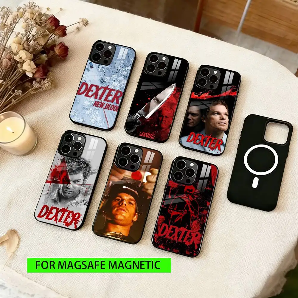 

Чехол для телефона Dexter Morgan для iPhone 17, 16, 15, 14, 13, 12, 11 Plus, Pro, магнитный, с беспроводной зарядкой Magsafe