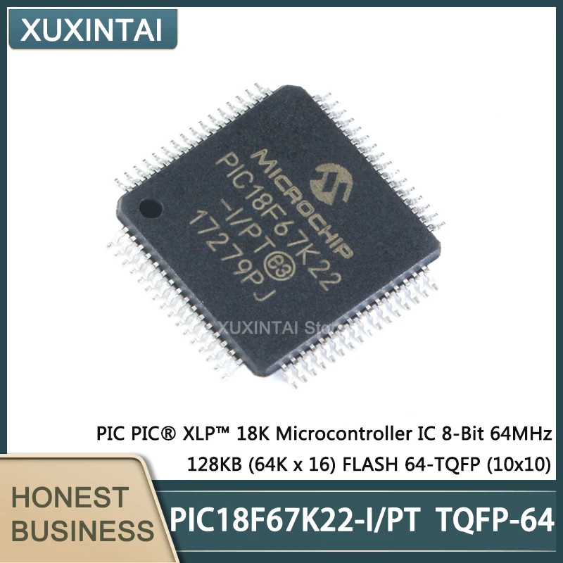 5Pcs/Lot  New Original  PIC18F67K22-I/PT   PIC18F67K22  TQFP-64  Microcontroller IC 8-Bit 64MHz 128KB (64K x 16) FLASH