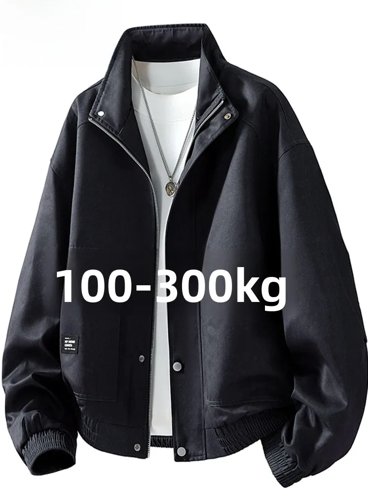 

MoChao American Sle Casual Large Size Jaet Men's Spring Autumn Loose Slimming Loose Fit Fat Casual Turn-down Collar Coat