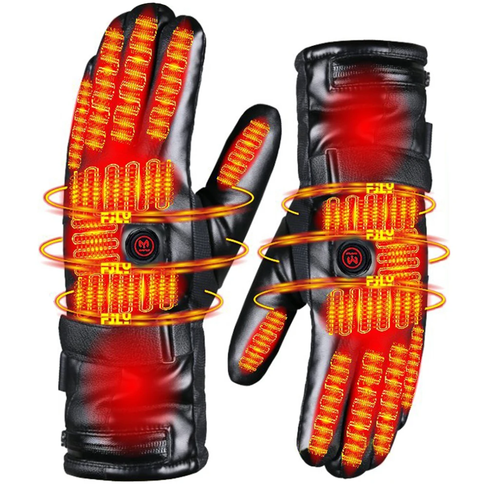 Rechargeable Heating Gloves 3 Temperature Levels Waterproof Thermal Touchscreen Gloves Battery Powered Heating Gloves for Outdoo