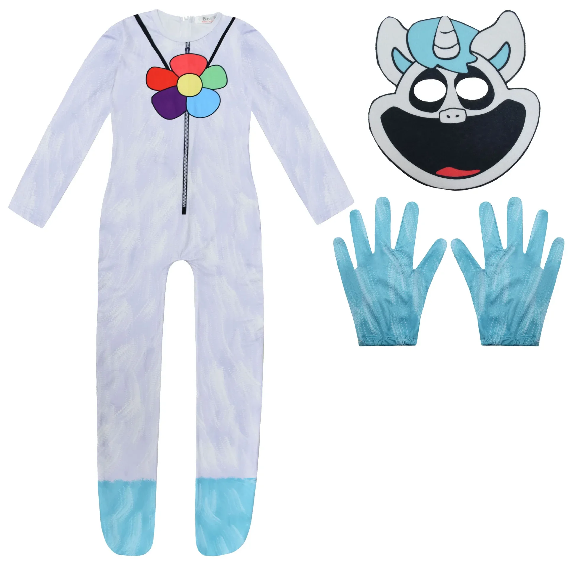 Kids Anime Funny Sleepy Cat Jumpsuit Mask Outfit for Boys Girls Christmas Halloween Cosplay Costume