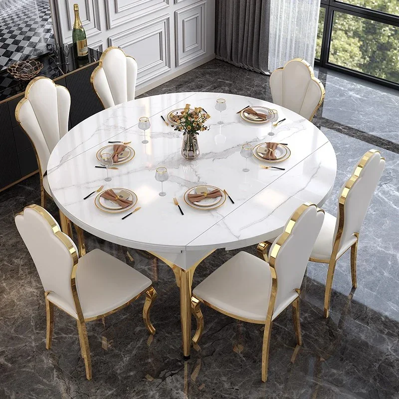 White Minimalist Kitchen Table Style Italian Extendable Marble Kitchen Table Luxury Modern Muebles Para Hogar Furniture Home