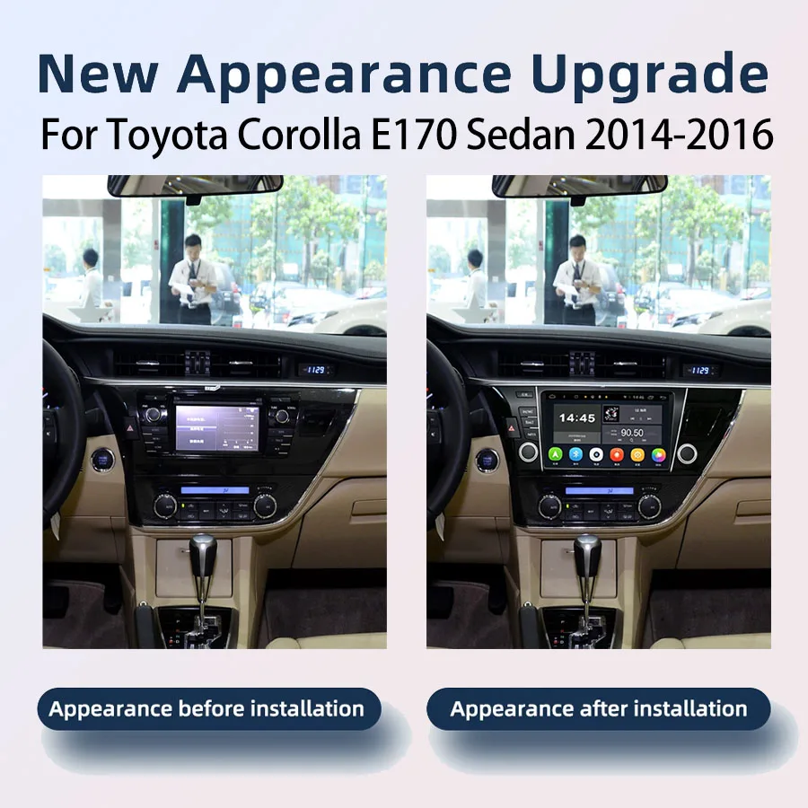 Wireless CarPlay Android Auto Car Radio For Toyota Corolla E170 Sedan 2014-2016 GPS Navi Wifi Bluetooth Car multimedia radio