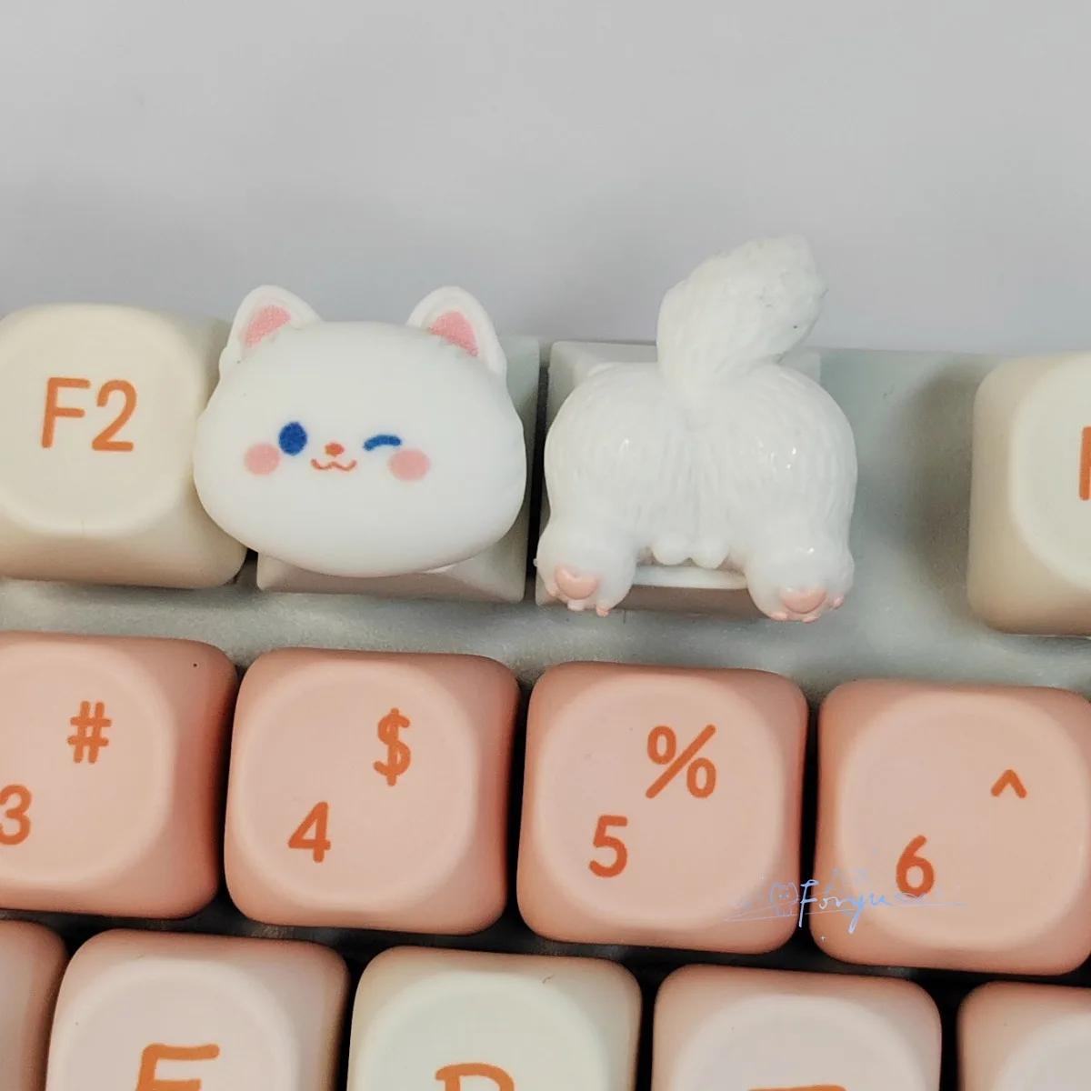 Cartoon Animal Butt Keycaps Cherry Profile R4 Key Caps Cross Axis Mechanical Keyboard Replacement Button Gaming Accessories