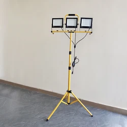 300w Led Spotlight Outdoor Three Heads Floodlight with Tripod Waterproof work light with stand 110v 220v Construction Lights