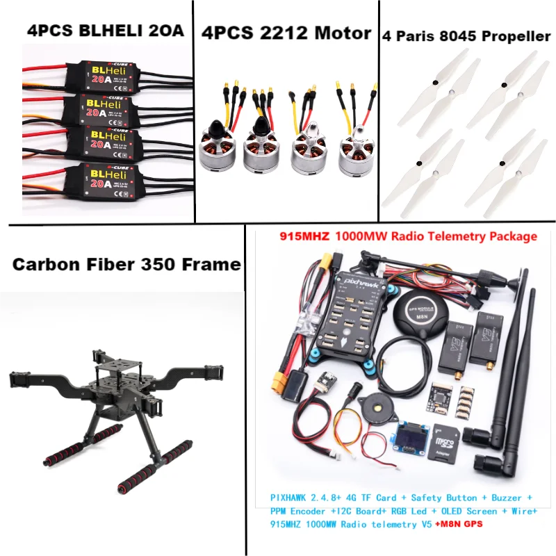 Happy PIXHAWK2.4.8 M8N Open Source New smart drone FLY350 300 380 450MMPIX quadrotor upturned rack