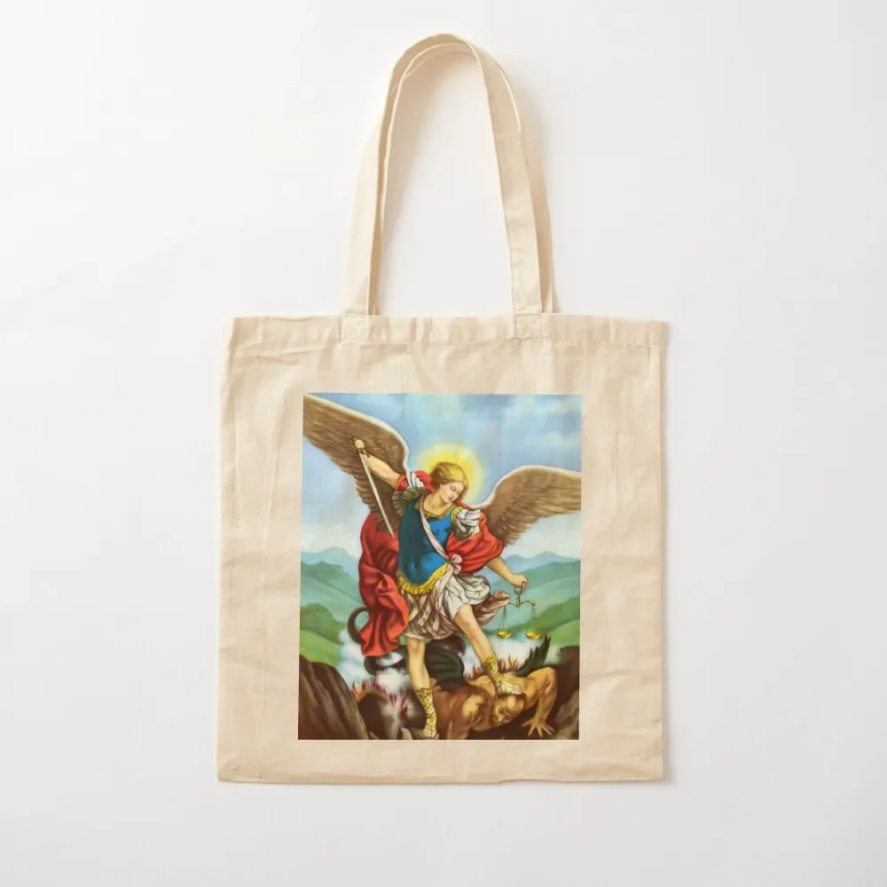 

St Michael the Archangel Angel Catholic Saint Tote Bag tote bag canvas shopping bag logo tote university Lady