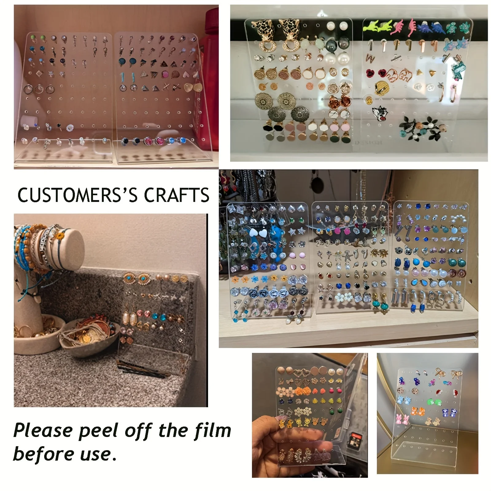 

5 pieces acrylic earrings display stand, transparent jewelry display stand, suitable for stud earrings and pendants