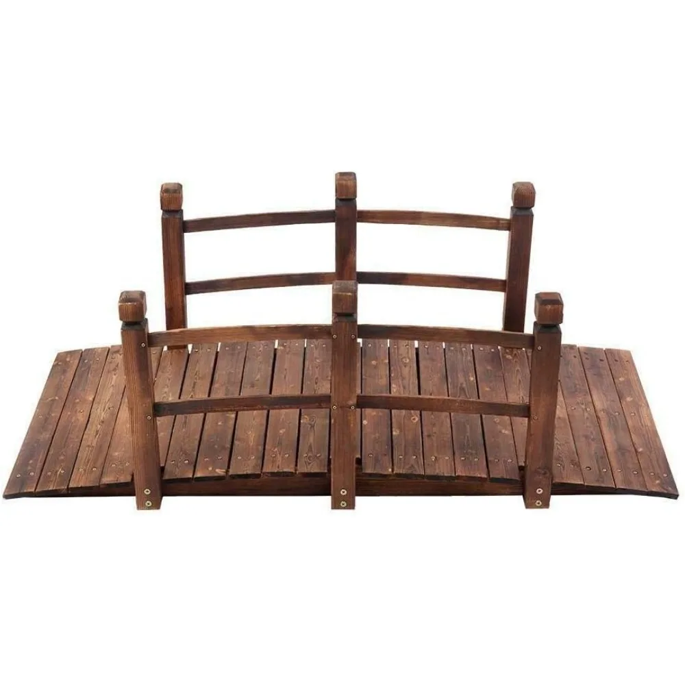 

Decorative Wood Home Garden Pond Yard Arch Bridge Walkway 4.9ft.