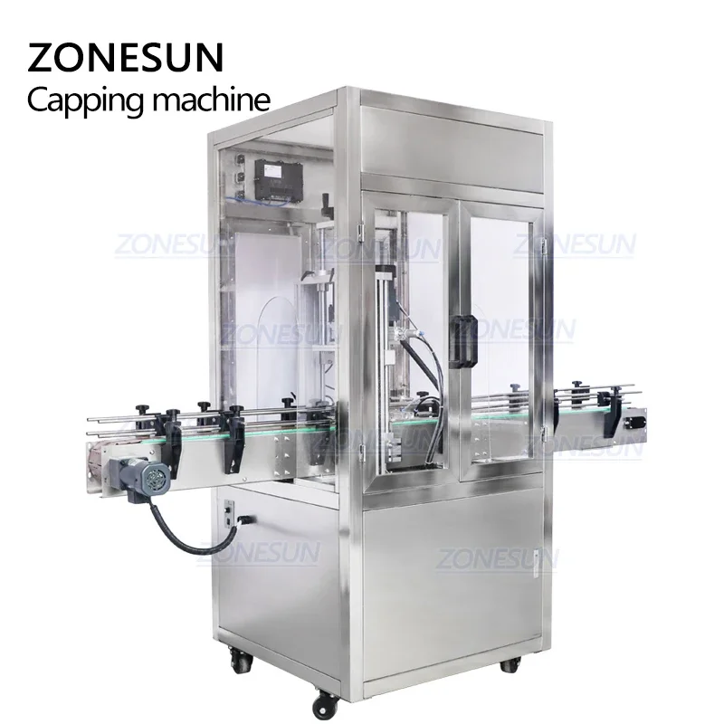 ZONESUN ZS-XG440DC Tappatrice automatica per avvitamento del tappo della bottiglia dello spruzzatore contagocce per la produzione