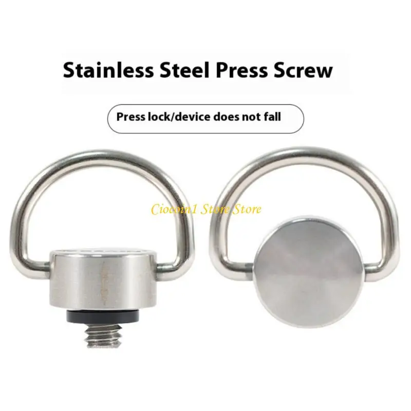 A3PC Quick Release D Rings Tripods Screw Stainless Steel 1/4" Thread Flats Head Screw