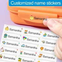 Pegatinas transparentes personalizadas para niños: etiquetas de nombres impermeables para botellas deportivas, etiquetas escolares personalizadas con multilingüe