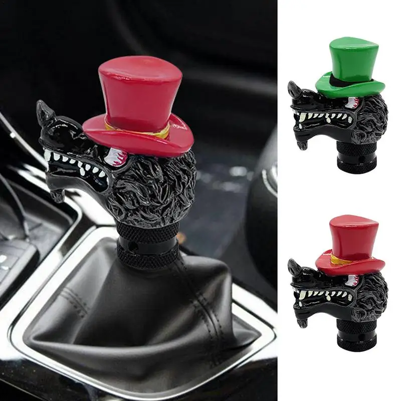 Manual Shift Knob Acrylic Alloy Wolf Shape Cars Shifter Knob Ergonomic Stable Car Stick Decorative Sturdy Shift Handle For Auto