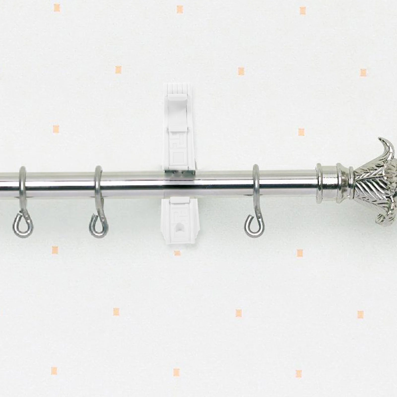 

4 Pcs Curtain Rod Bracket Heavy Duty Window Curtains Clothes Holder Double for Wall Closet Pole Socket Blinds Bag Hanger