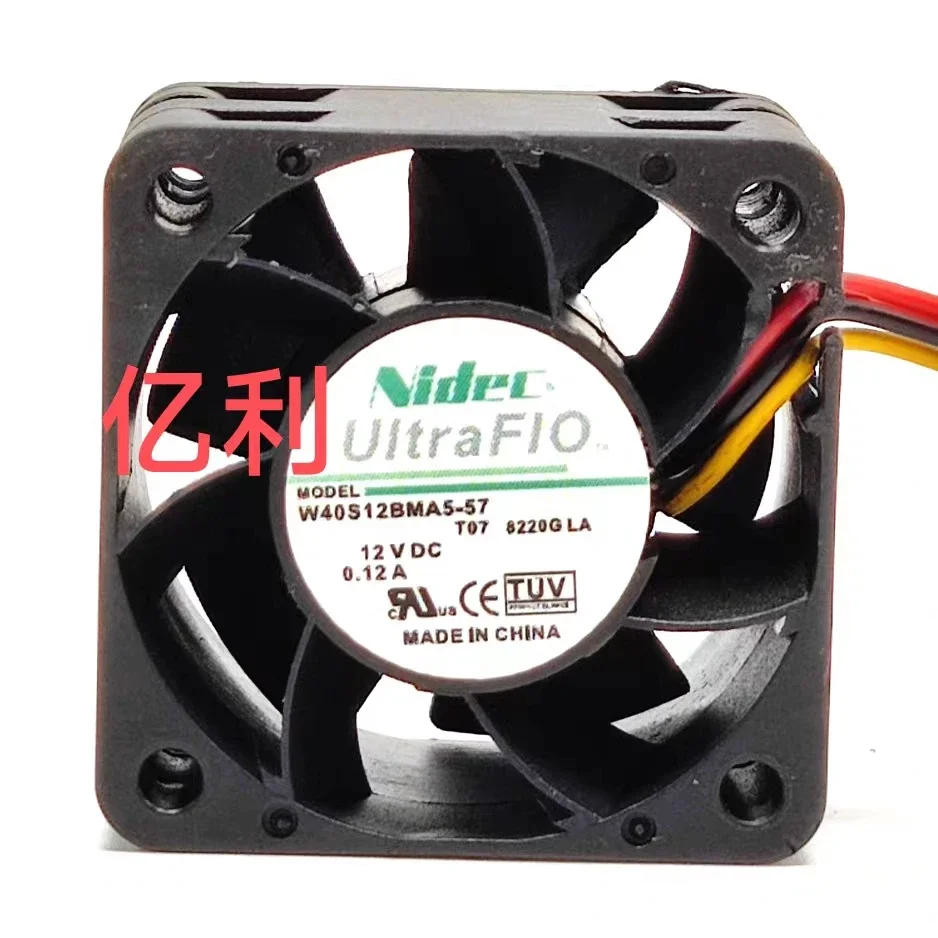 

Nidec W40S12BMA5-57 DC 12V 0.12A 40x40x28mm 3-Wire Server Cooling Fan