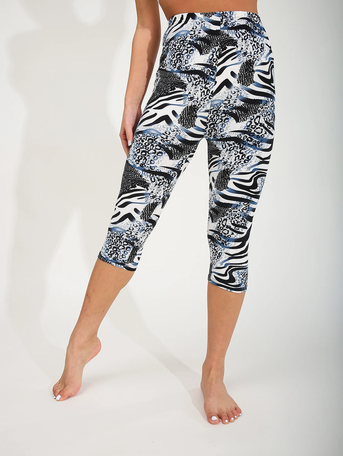 Primavera verão moda casual tinta leopardo impressão feminina alta estiramento legging esportes sexy calças de yoga sete parte magro lápis calças