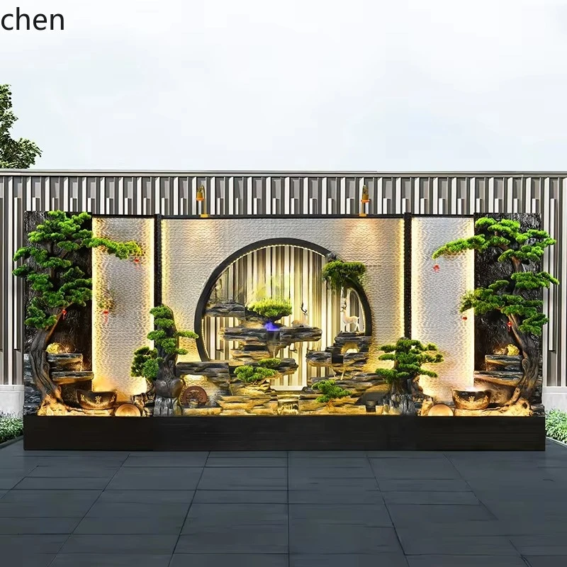 x3 Water Curtain Wall Flowing Company Lobby Outdoor Garden Courtyard Fish Pond Fountain Rockery Landscape Ornament