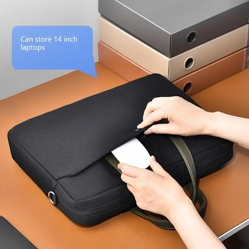 

Comfortable Waterproof Computer Carrying Case With Detachable Hook and Organized Front Pocket Laptop Bag K1KF