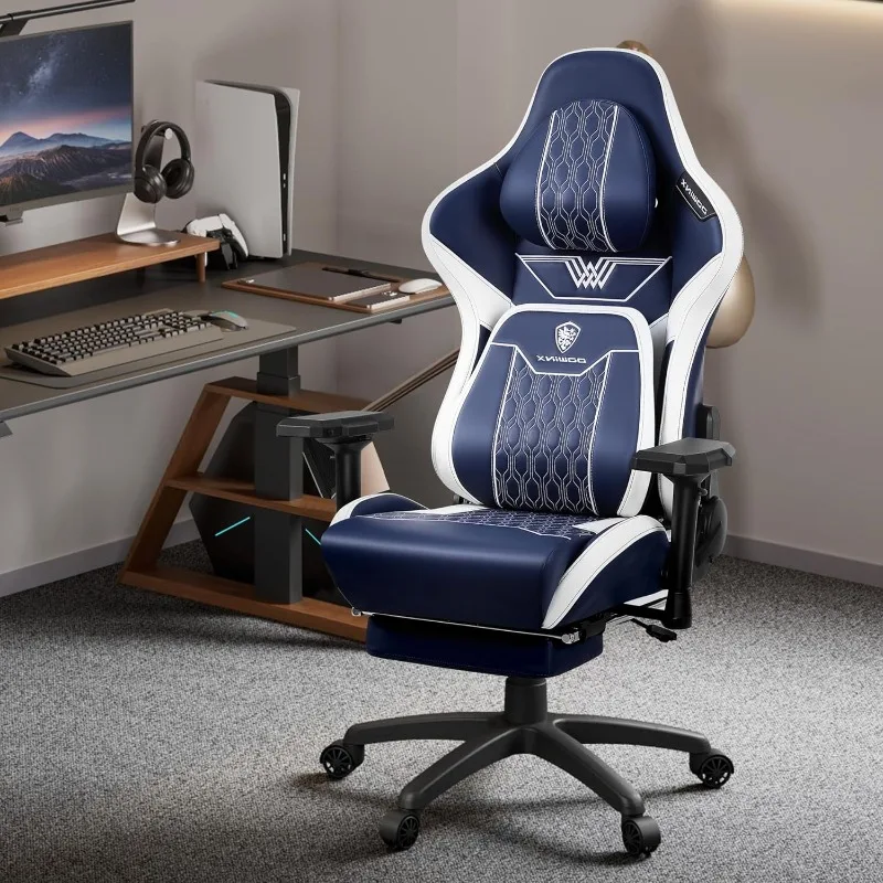 Dowinx Big and Tall Gaming Chair with Footrest, High Back Ergonomic Office Chair with Comfortable Headrest and Lumbar Support