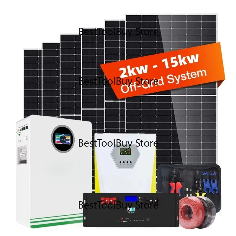 HJ Solar Energy System Hot Selling 5kw 10kw 15kw MPPT Controller Lithium Ion Battery Perfect Offgrid Solution for Big Houses