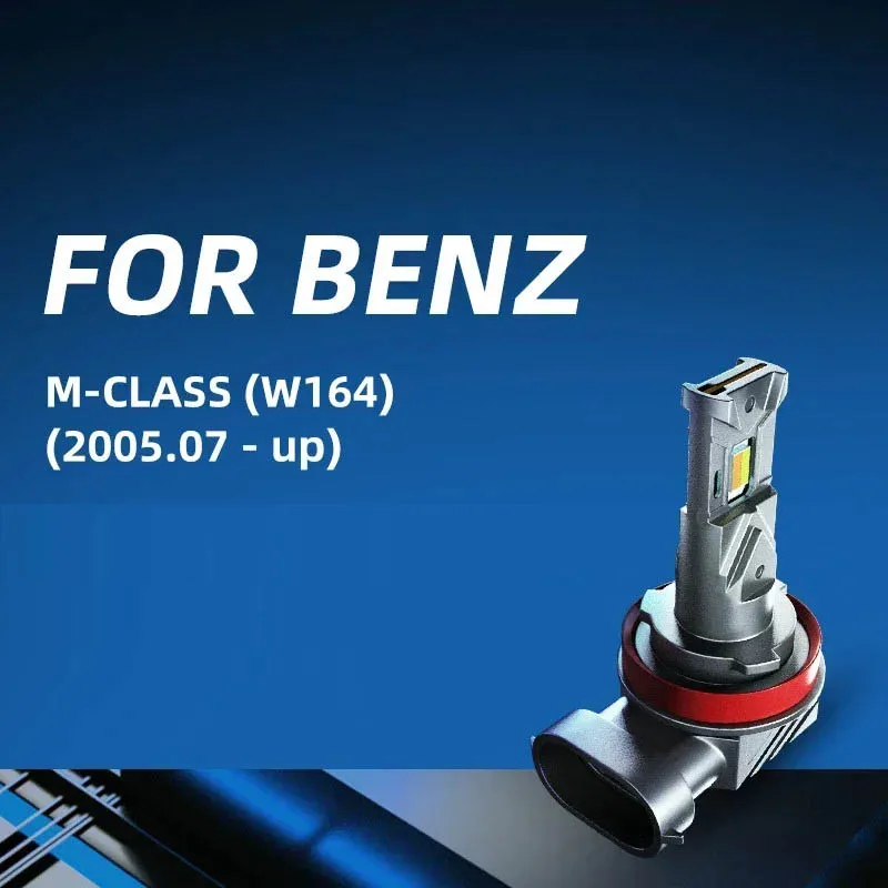 2x Car LED Front Fog Lights Bulbs Dual Colors Switchback White Yellow For Mercedes Benz M-CLASS W164 2005-up