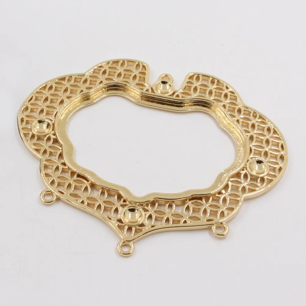 

3pcs Quality Brass Casted Filigree Pendant Loops Connectors Embellishment Stamping for DIY Retro Jewelry Accessories Supplies