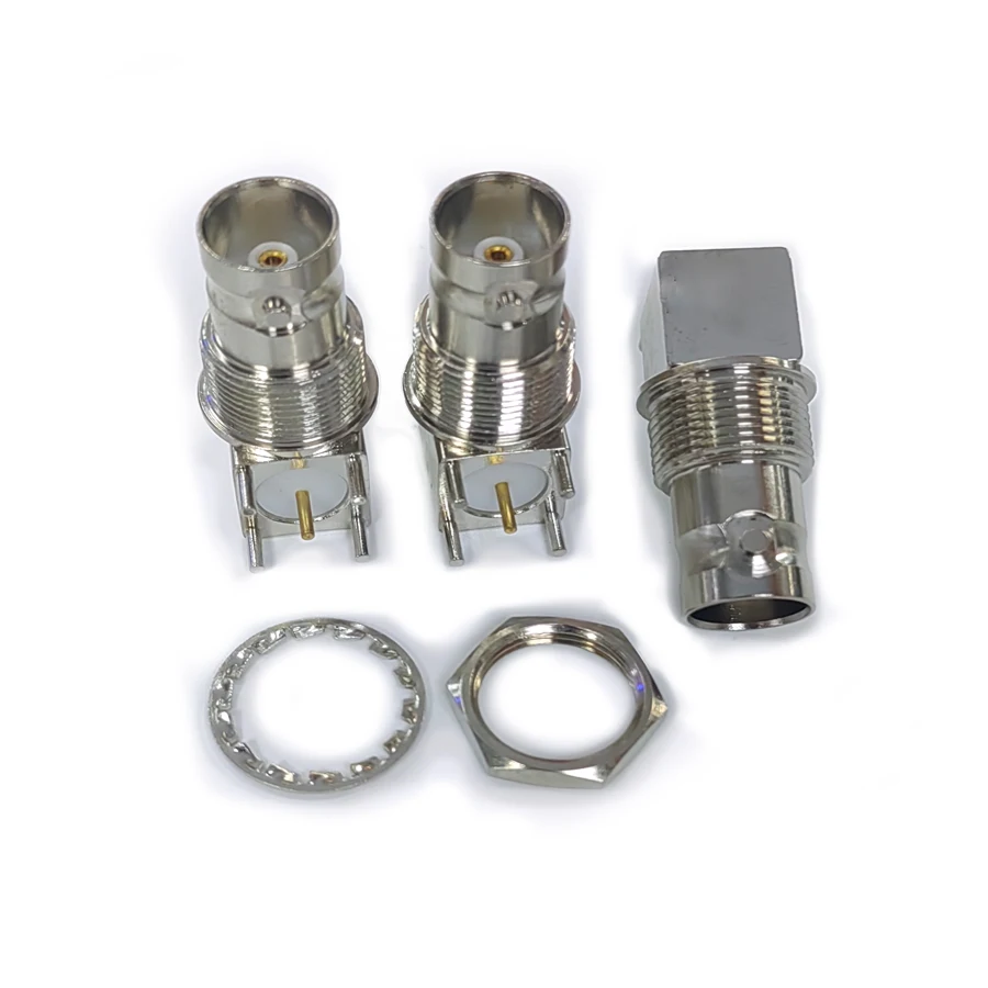 10 SZT./Lot Gniazdo/Przejściówka BNC-KWE BNC Żeńskie 50/75ohm Do Montażu Panelowego Adapter Koaksjalny 90 Stopni Do CCTV — zdjęcie 2