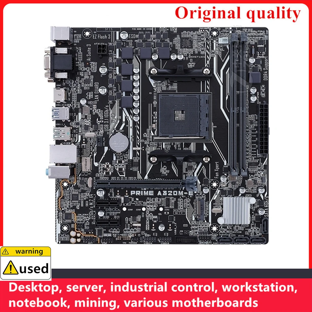 Used For PRIME A320M-E Motherboards Socket AM4 DDR4 32GB For AMD A320 Desktop Mainboard SATA III USB3.0