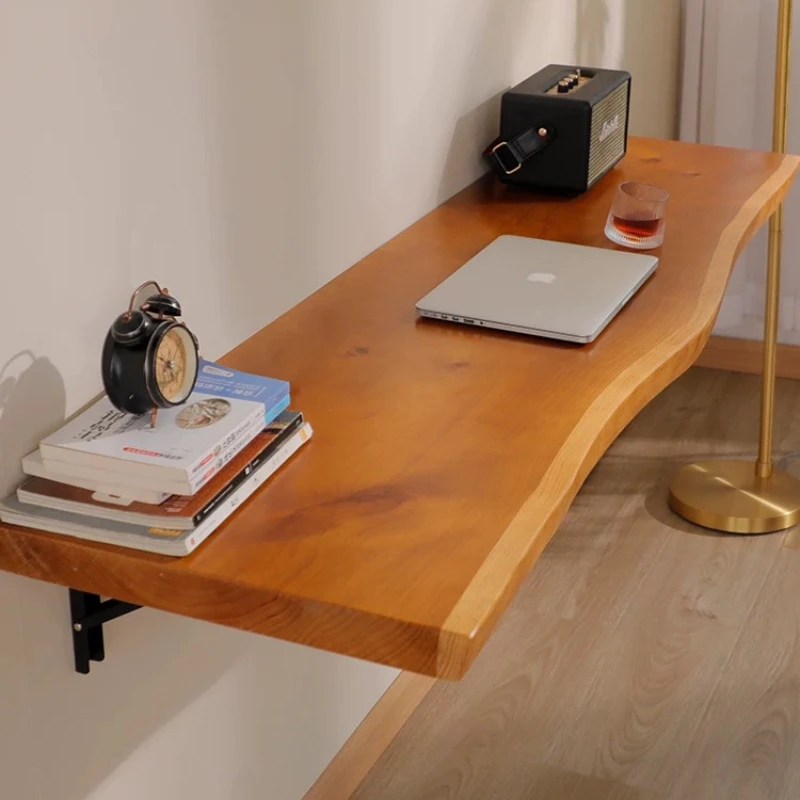 Nordic Solid Wood Wall Mounted Folding Desk Modern Minimalist Irregular Edge Hanging Computer Desk Study Furniture Birou FYFD