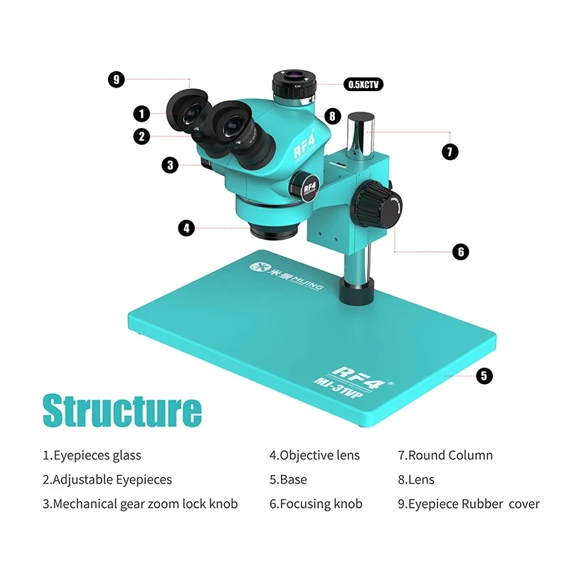 MIJING MJ-31VP 7X-45X Microscope Trinocular Continuous Zoom For Mobile Phone Motherboard Small Part Checking Repair Tool