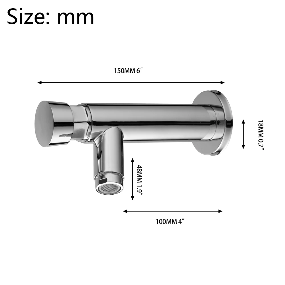 YANKSMART Luxury Bathroom Faucet Chrome Polished Push Plated Self Closing Water Saving Delay Torneira Sink Only Cold Water Tap