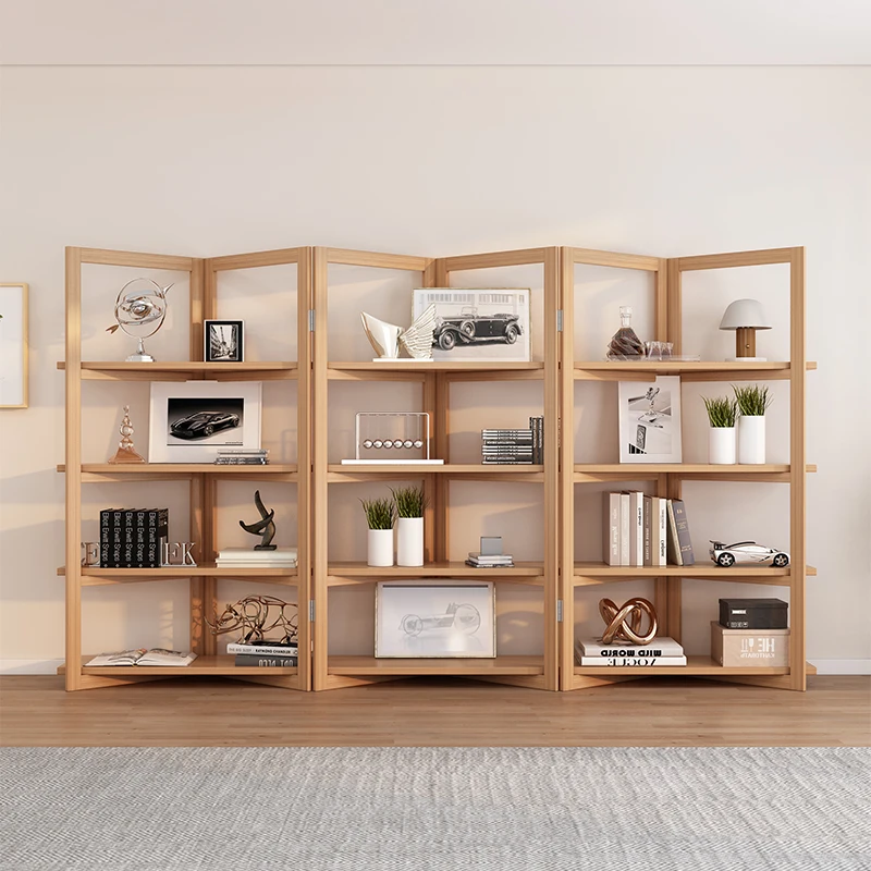 

All solid wood bookshelf, shopping mall display shelf, store shelf, living room creative screen, office partition bookcase shelf