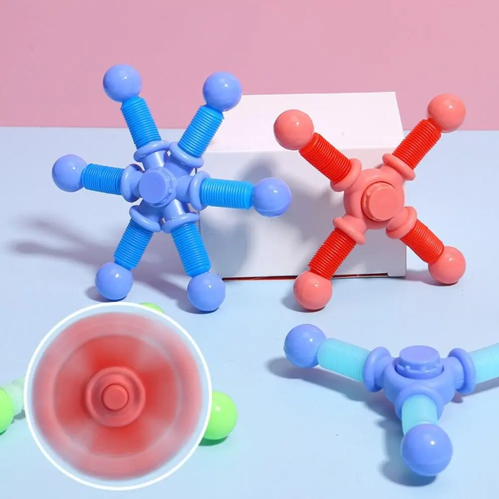 ของเล่นจิ๋มจุ๋มแบบดูดติดพื้น ท่อพลาสติกยืดหดได้ ไจโรสโคปแปลงรูปได้ ของเล่นสร้างสรรค์ ฟิดเจ็ตสปินเนอร์ ไจโรสโคปหมุนแปลงรูปได้