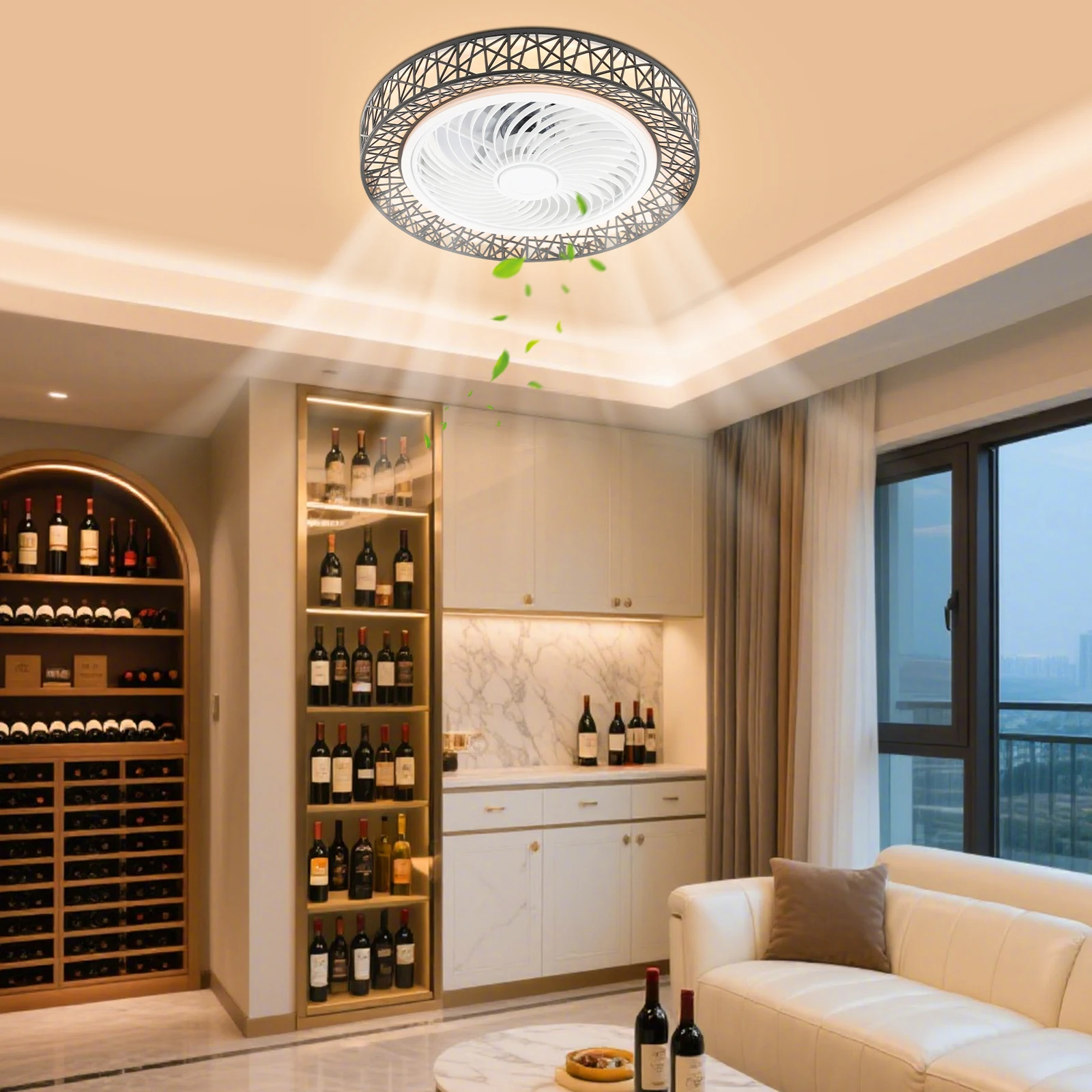 

Modern Ceiling Fan Light 18.5 Inch Ceiling Fan Light, Ceiling Fan Light with Remote Control 5 Fan Blades 15m² Applicable Area for Bedroom/Living Room/Balcony/Reading Room/Cafe/Store/Bar/Office