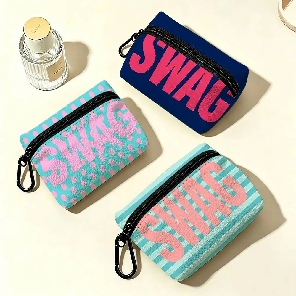 S-SWAG Oxford Fabric Mini Coin Wallet Smooth Zipper Hanging Design Multi-use Small Storage Bag For Travel