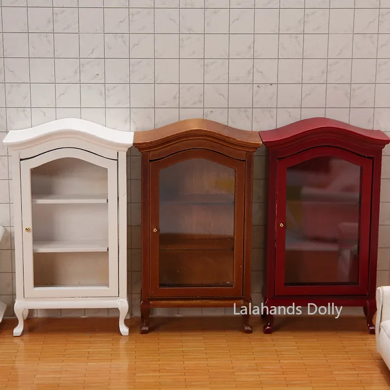 1:12 Dollhouse Mini Simulation Display Cabinet, Wine Cabinet and Bookcase Miniature Model for Dollhouse Furniture Decoration