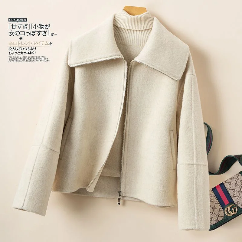 Double-sided Wool Coat Autumn Winter Jacket Ladies New 2026 Long Sleeve Cashmere Coats Women's Short