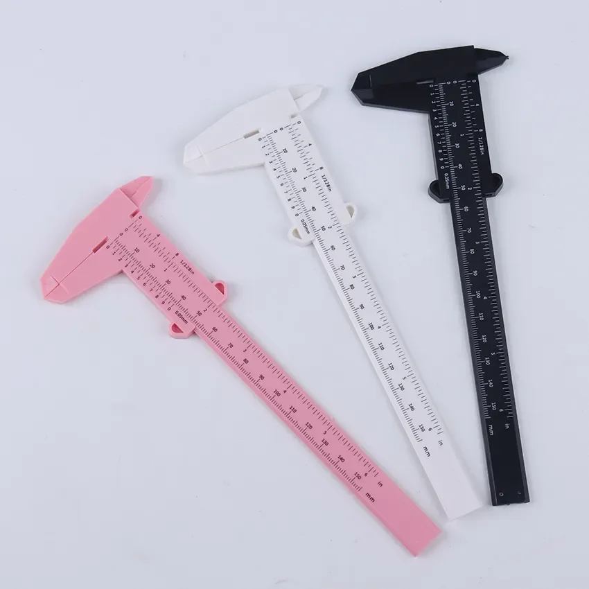 150mm Portable Plastic Eyebrow Measuring Vernier Caliper Tattoo Caliper Ruler Plastic Makeup Measurement Tools