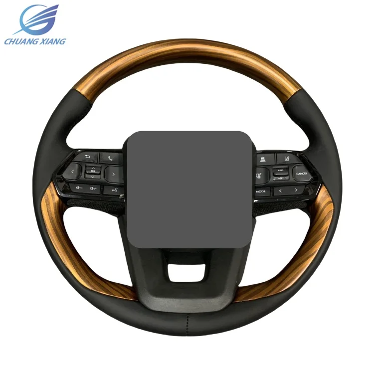 

Peach Wood Leather Car Steering Wheel for Toyota Landcruiser LC300 LC200 LC79 Hilux Auto Accessory Without airbags