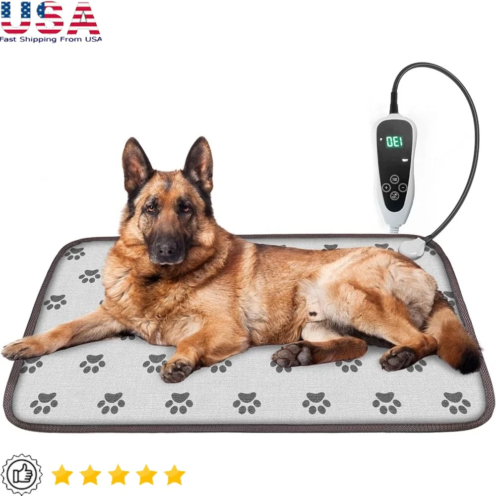 

Large Dog Heating Pad Waterproof Pet Bed Intelligent Thermostat Rapid Heating Whelping Supplies Durable Polymer Fabric Safety