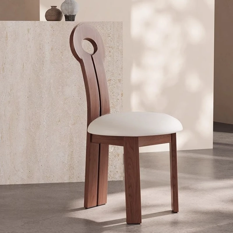 Silla de comedor nórdica, silla de comedor de diseño minimalista rústico y portátil, Sillas relajantes con brazos para comedor, muebles