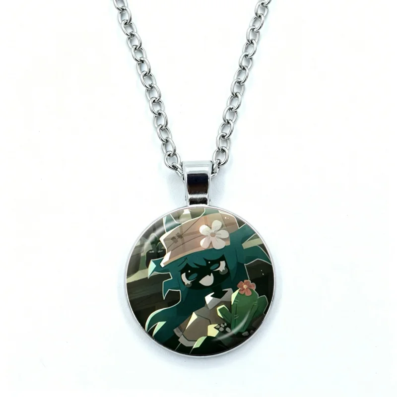 Cute FPE Cartoon Game Necklace for Women Jewelry Claire Engel Cabochon Glass Pendant Fashion Crystal Necklace Wholesale