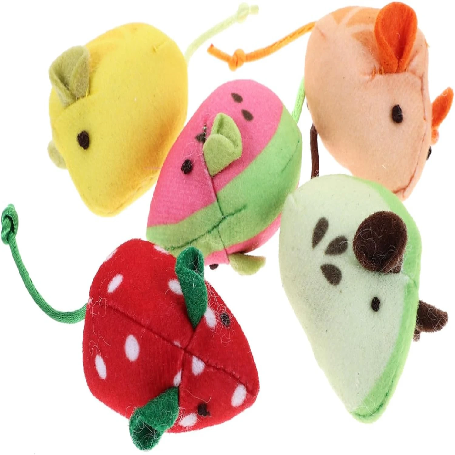 Exciting Interactive Plush Catnip Chew Toy for Curious Cats - Engaging 5 Hilarious Fruit Cat Mouse Pet Toys for Energetic Kitten