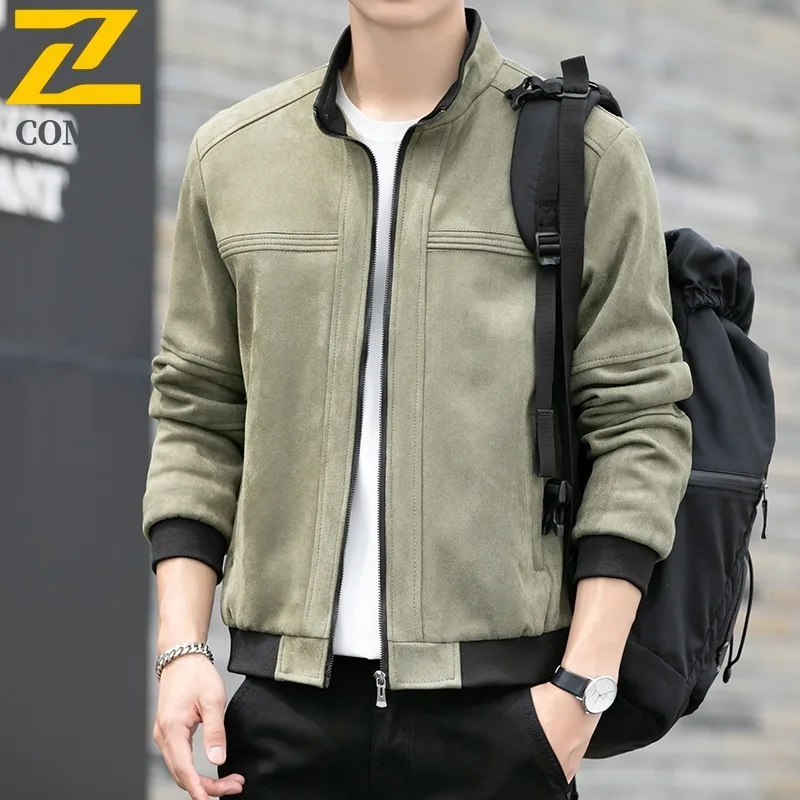 

COMXZ Baseball Jacket New Retro High Street Loose Camping Lightweight Coat Casual Workwear Men Fashion Spring Autumn Clothing